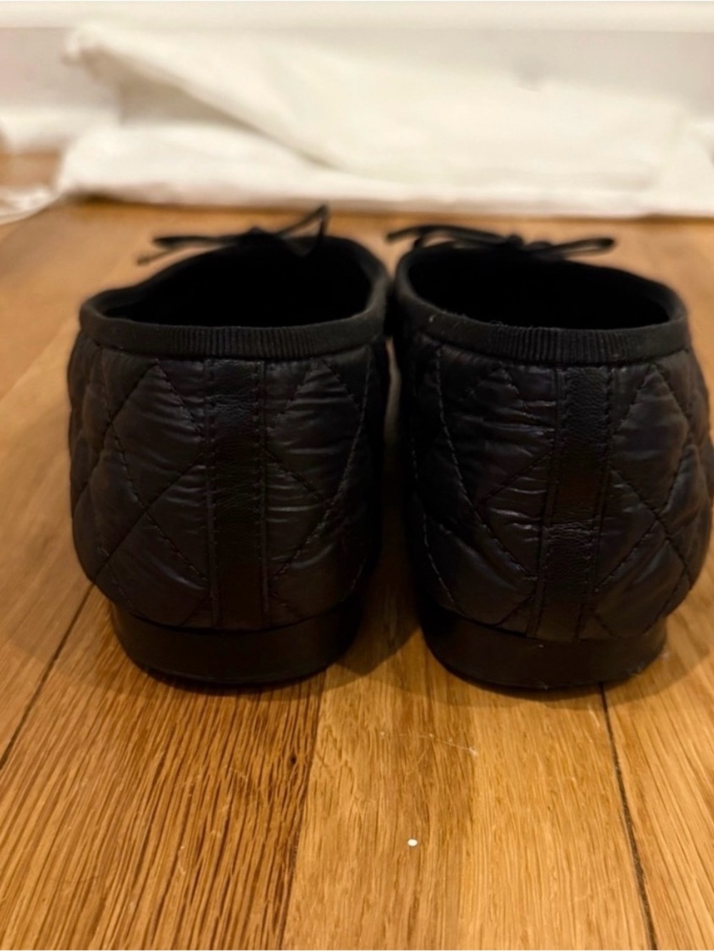CHANEL Black Quilted Calfskin Bow Ballet Flats (European size 38) - Picture 6 of 10